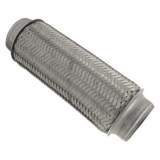 iD Select® - 201 SS Double Braid Exhaust Flex Pipe (2.5" Inlet, 10" Length)