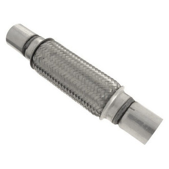 iD Select® - 201 SS Double Braid Exhaust Flex Pipe (1.8" Inlet, 12" Length)