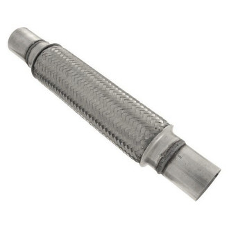 iD Select® - 201 SS Double Braid Exhaust Flex Pipe (1.8" Inlet, 14" Length)