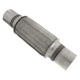 iD Select® - 201 SS Double Braid Exhaust Flex Pipe (2.3" Inlet, 12" Length)