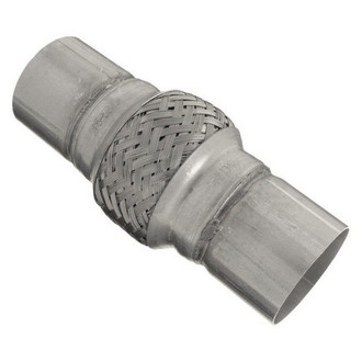 iD Select® - 201 SS Double Braid Exhaust Flex Pipe (2.5" Inlet, 8" Length)
