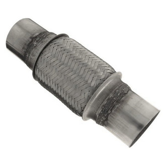 iD Select® - 201 SS Single Braid Exhaust Flex Pipe (2.5" Inlet, 10" Length)