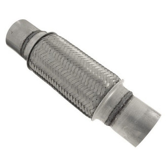 iD Select® - 201 SS Double Braid Exhaust Flex Pipe (2.5" Inlet, 12" Length)