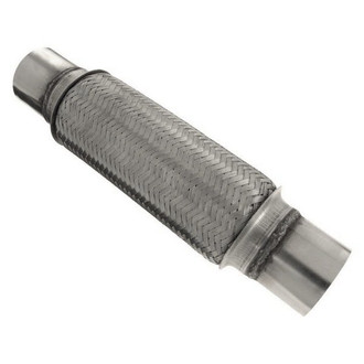 iD Select® - 201 SS Double Braid Exhaust Flex Pipe (2.5" Inlet, 14" Length)