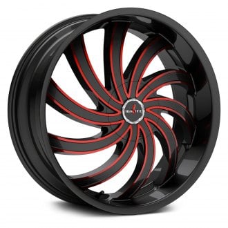 IGNITE WHEELS® - FLAME Gloss Black with Candy Red Milled Accents