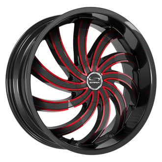 IGNITE WHEELS® - FLAME Gloss Black with Candy Red Milled Accents