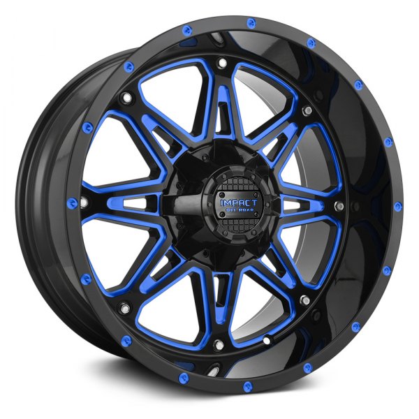 IMPACT OFF ROAD® - 810 Gloss Black with Blue Milled Accents