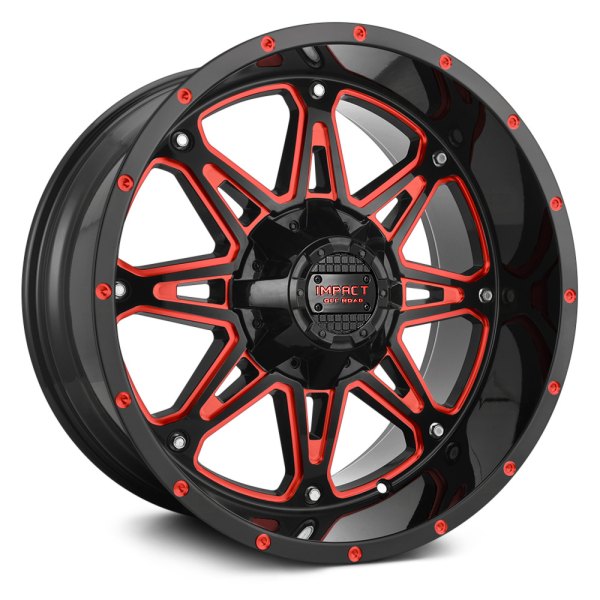 IMPACT OFF ROAD® - 810 Gloss Black with Red Milled Accents