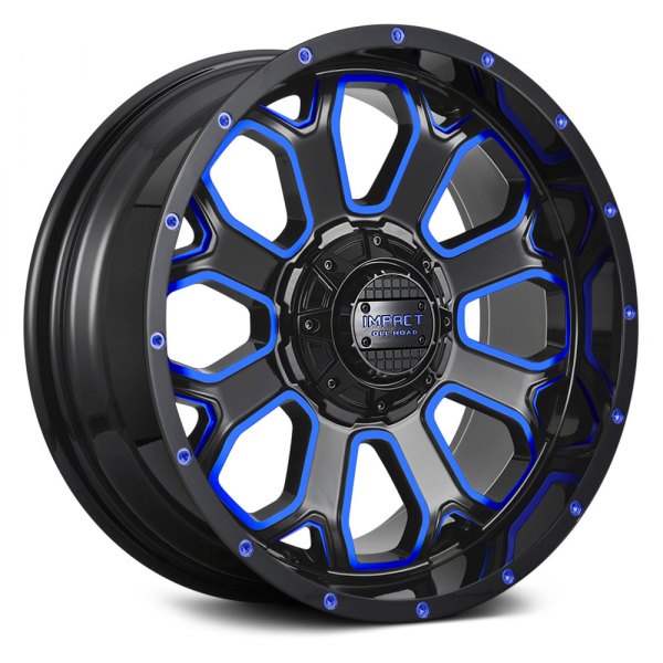 IMPACT OFF ROAD® - 818 Gloss Black with Blue Milled Accents