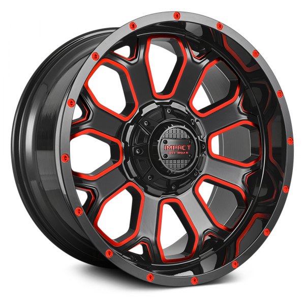 IMPACT OFF ROAD® - 818 Gloss Black with Red Milled Accents
