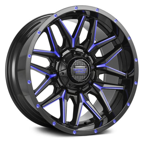 IMPACT OFF ROAD® - 819 Gloss Black with Blue Milled Accents