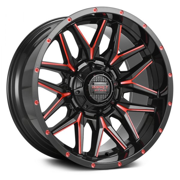 IMPACT OFF ROAD® - 819 Gloss Black with Red Milled Accents