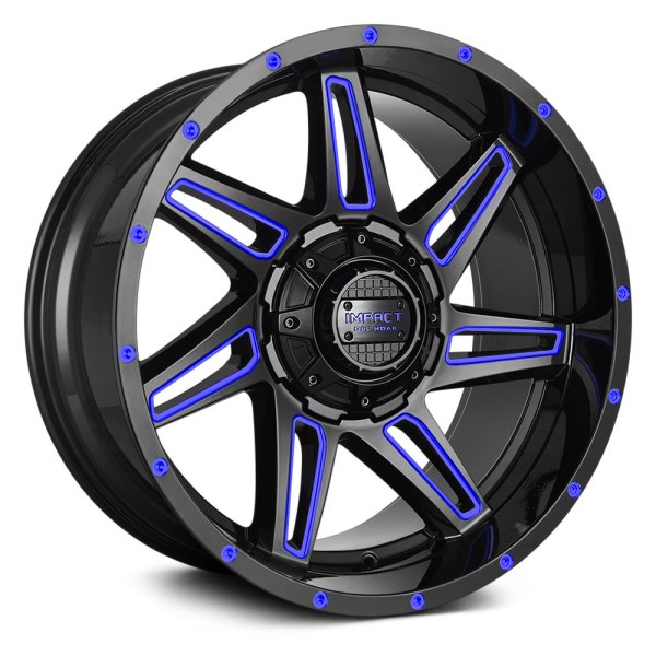 IMPACT OFF ROAD® - 820 Gloss Black with Blue Milled Accents