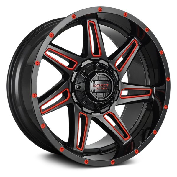 IMPACT OFF ROAD® - 820 Gloss Black with Red Milled Accents