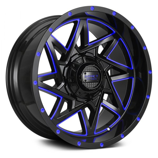 IMPACT OFF ROAD® - 821 Gloss Black with Blue Milled Accents