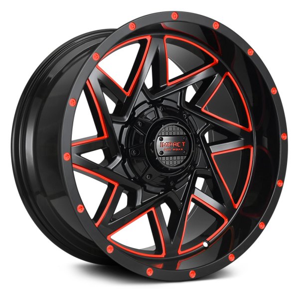 IMPACT OFF ROAD® - 821 Gloss Black with Red Milled Accents