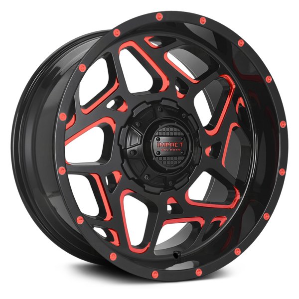 IMPACT OFF ROAD® - 822 Gloss Black with Red Milled Accents