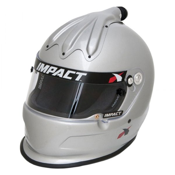 Impact® - Super Charger Silver Fiberglass M Racing Helmet