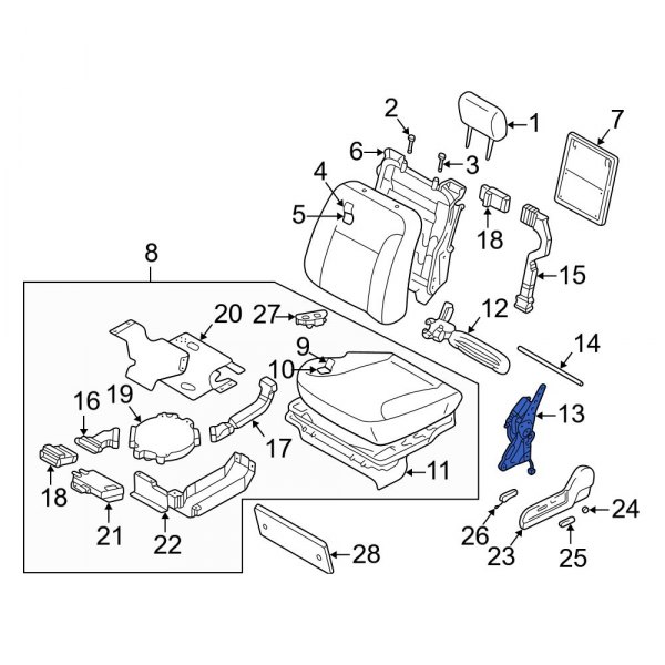 Seat Back Recliner Adjustment Mechanism