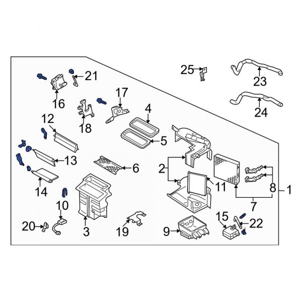 HVAC Heater Core Case Assembly