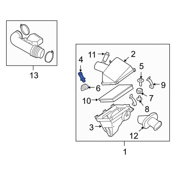 Infiniti OE 16516EC00A Right Air Filter Housing Bolt