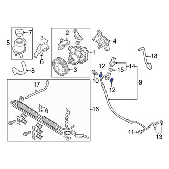 Infiniti OE - Upper Power Steering Pressure Hose Seal