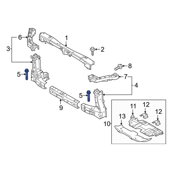 Radiator Support Side Panel Bolt