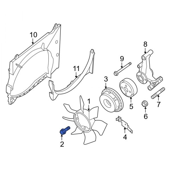 Engine Cooling Fan Blade Bolt