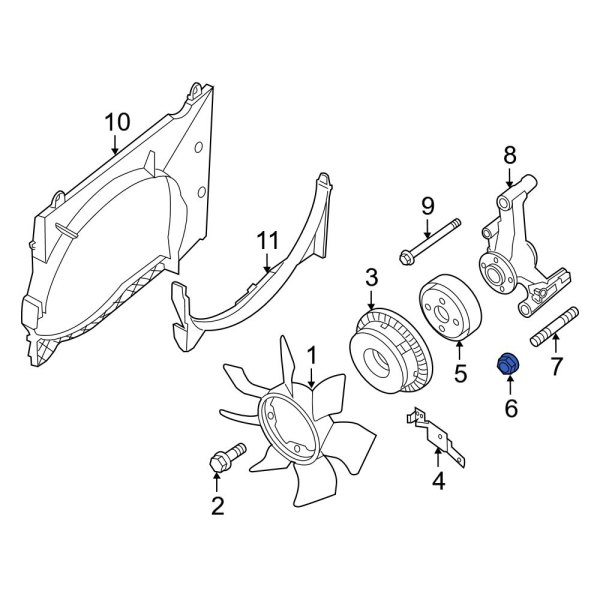 Engine Cooling Fan Pulley Nut