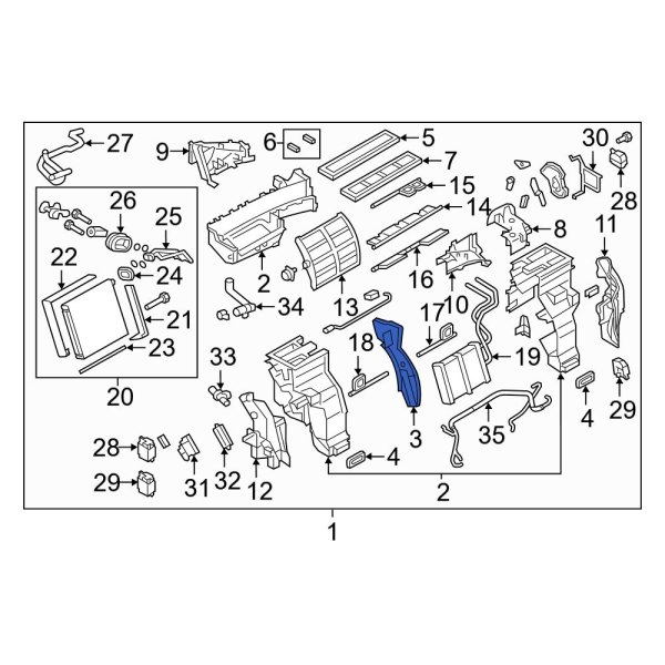 Infiniti OE 271221LA1A HVAC Heater Core Bracket