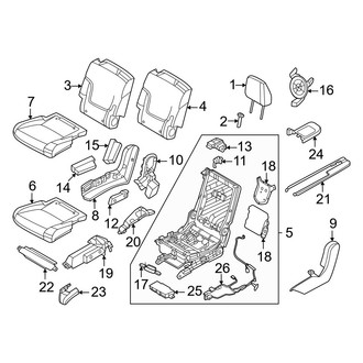 Infiniti OE - Seats & Tracks - Second Row Seats (7 Passenger, with Power Fold), (Autograph)