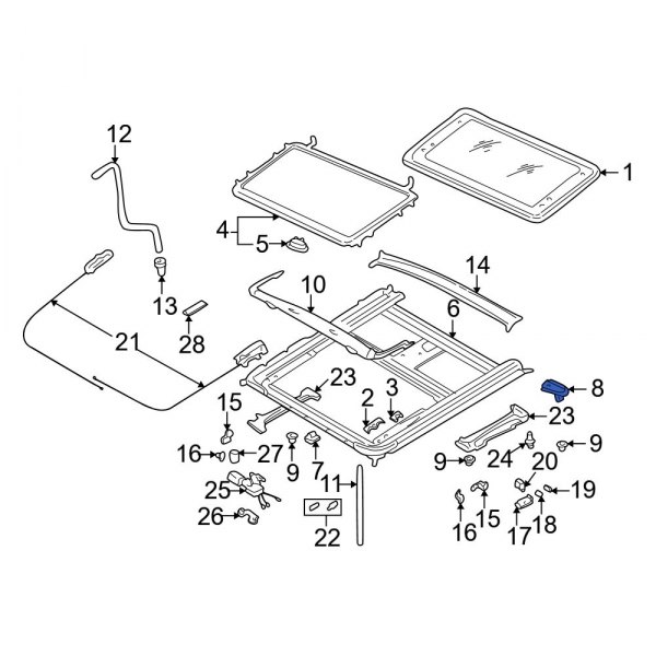 Sunroof Guide Rail Bracket