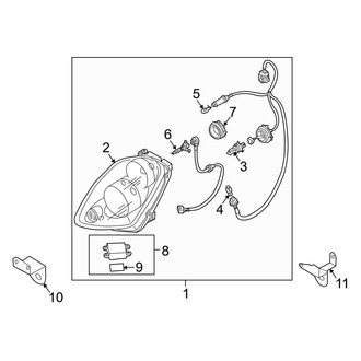 Infiniti OE - Front Lamps - Headlamp Components (Xenon Type), (Sedan)