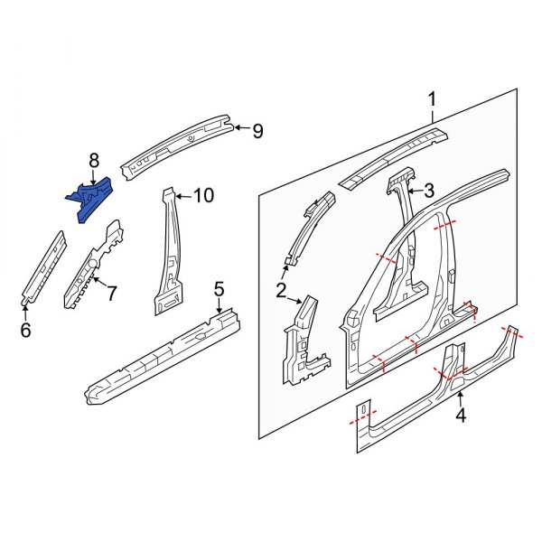 Body A-Pillar Reinforcement Anchor Plate