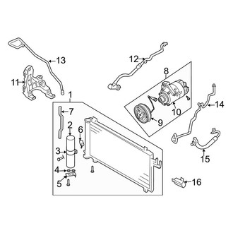 Infiniti OE - Air Conditioner & Heater - Condenser, Compressor & Lines (Coupe)
