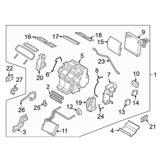 Infiniti OE - Air Conditioner & Heater - Evaporator & Heater Components (Coupe)