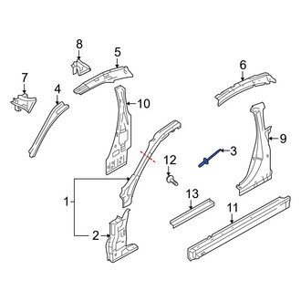 Infiniti OE - Body A-Pillar Trim Panel Rivet