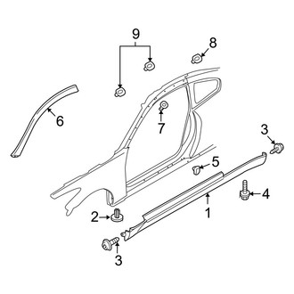 Infiniti OE - Pillars, Rocker & Floor - Exterior Trim (Base / IPL / Journey / Sport / X Coupe)