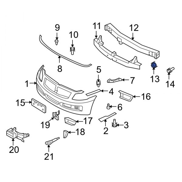 Bumper Impact Bar Nut