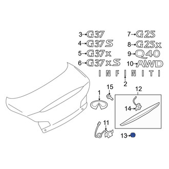 Infiniti OE - Deck Lid Finish Panel Nut