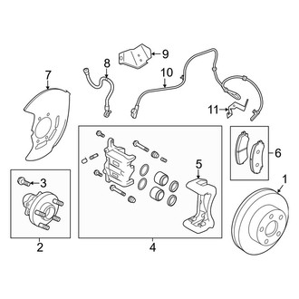 Infiniti OE - Front Suspension - Brake Components (W/O Sport Brakes), (Base / Hybrid Premium / Premium RWD)