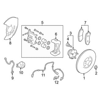 Infiniti OE - Front Suspension - Brake Components (W/O Sport Brakes), (Base / Hybrid Premium / Premium AWD)
