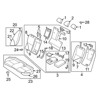 Infiniti OE - Seats & Tracks - Rear Seat Components (With Split Bench), (Luxe / Sensory)