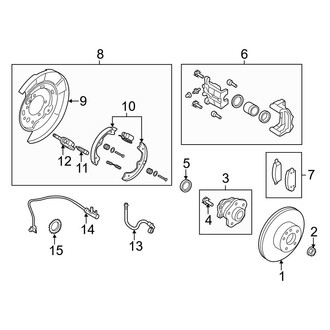 Infiniti OE - Rear Suspension - Brake Components (Brakes), (Base / Hybrid Premium / Premium)