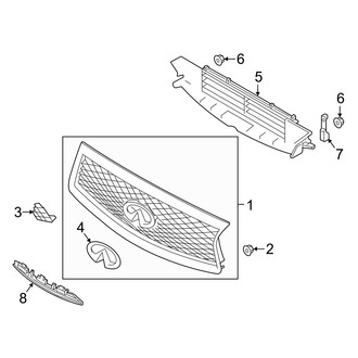 Infiniti OE - Front Bumper & Grille - Grille & Components