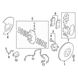 Infiniti OE - Front Suspension - Brake Components (With Sport Brakes), (AWD)