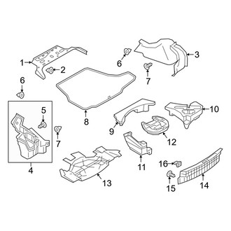 Infiniti OE - Rear Body & Floor - Interior Trim (Trunk Compartment, With Spare Tire)