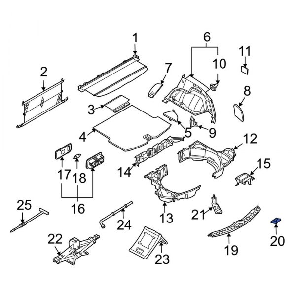 Liftgate Trim Scuff Plate Cap