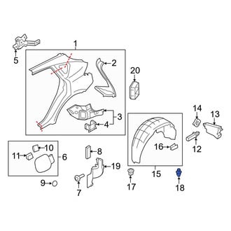 Infiniti OE - Quarter Panel Splash Shield Clip