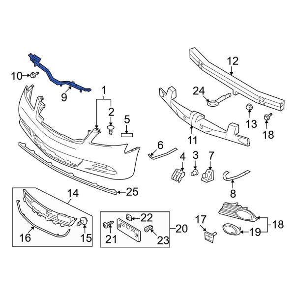 Bumper Cover Support Rail